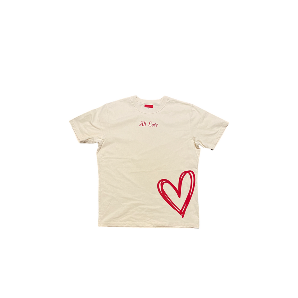“All Love” | PREMIUM Tee (White/Red)